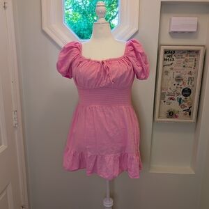 Pink Puff Sleeve Dress